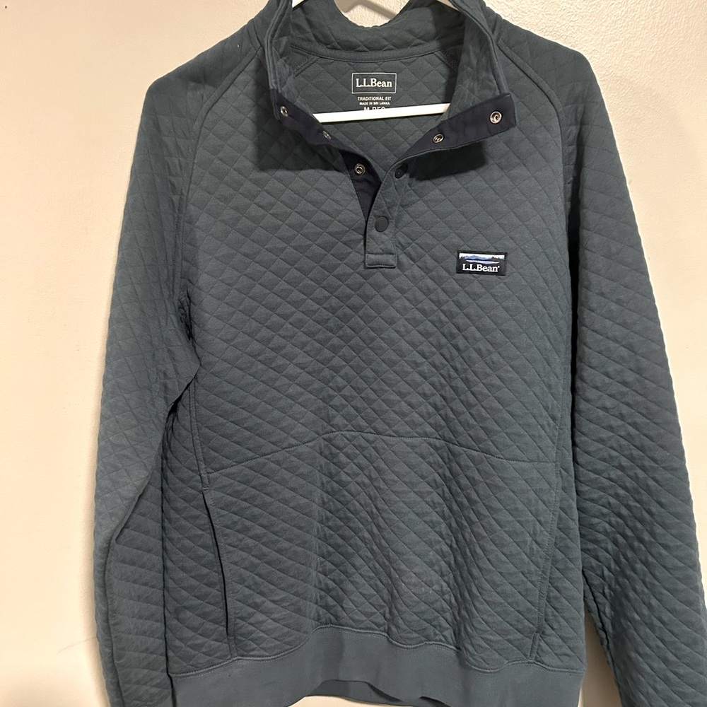 LLBean Mens quilted mockneck sweatshirt (M)
